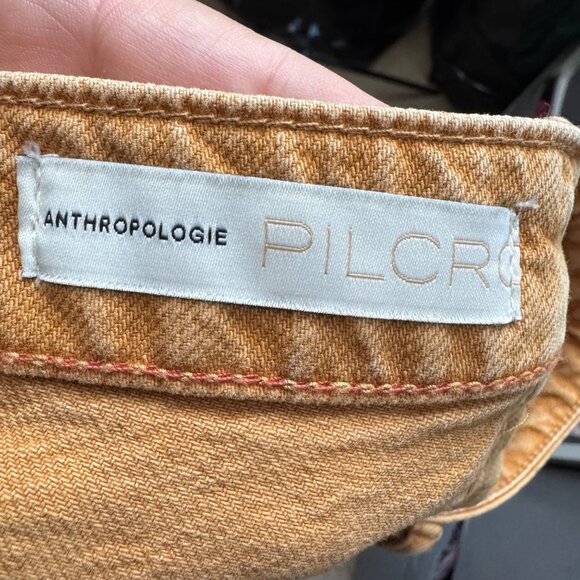 PILCRO ANTHROPOLOGIE high rise denim shorts in caramel size 26 - Picture 6 of 8